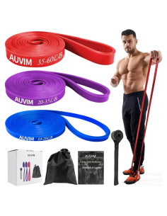 Juego de Bandas de Resistencia AUVIM 3 Niveles para Ejercicio