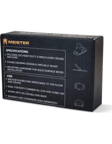 Anclajes D-Ring Meister para Bolsa de Velocidad Doble - 2 Pack