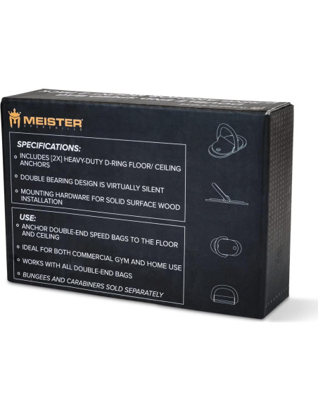 Anclajes D-Ring Meister para Bolsa de Velocidad Doble - 2 Pack
