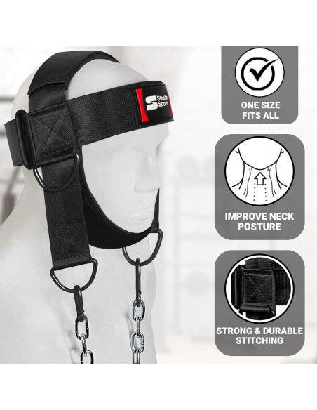 Arnés de Cuello Ajustable Stealth Sports 88cm Neopreno Acolchado