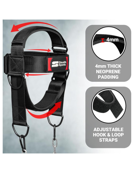 Arnés de Cuello Ajustable Stealth Sports 88cm Neopreno Acolchado