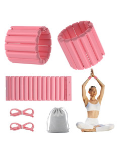 Pesas de Muñeca y Tobillo Mowdug 0.45Kg Rosa Ajustables