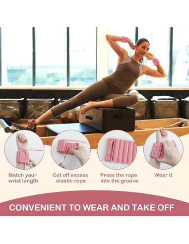 Pesas de Muñeca y Tobillo Mowdug 0.45Kg Rosa Ajustables