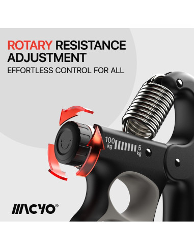 Entrenador de Fuerza de Agarre MACYO Ajustable 5-100kg