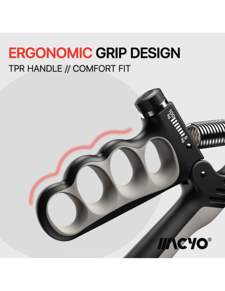 Entrenador de Fuerza de Agarre MACYO Ajustable 5-100kg