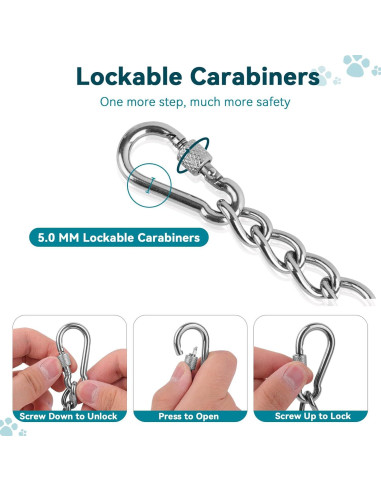 Clip de Seguridad para Collar de Perro Ozzynods 20.32 cm Acero Inoxidable