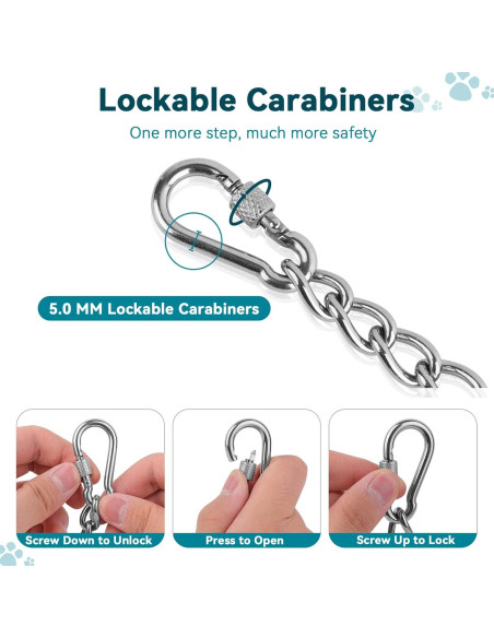 Clip de Seguridad para Collar de Perro Ozzynods 20.32 cm Acero Inoxidable