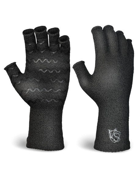 Guantes de Compresión sin Dedos Vital Silver para Artritis - X-Grande