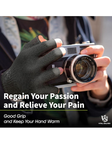 Guantes de Compresión sin Dedos Vital Silver para Artritis - X-Grande