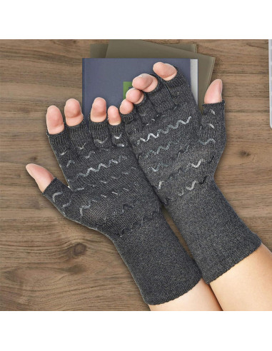 Guantes de Compresión sin Dedos Vital Silver para Artritis - X-Grande