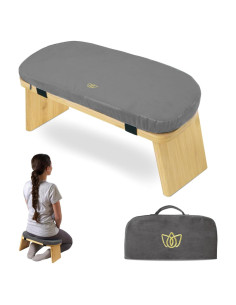 Banco de Meditación Plegable SuperRC de Bambú 12.7x33cm