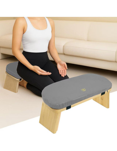 Banco de Meditación Plegable SuperRC de Bambú 12.7x33cm