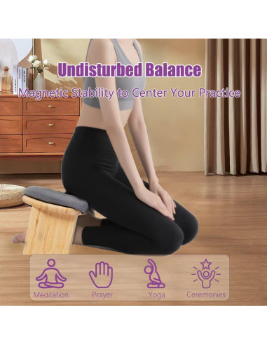 Banco de Meditación Plegable SuperRC de Bambú 12.7x33cm