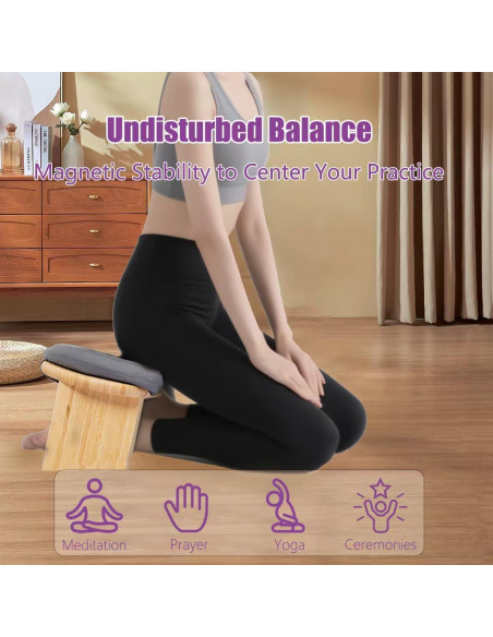 Banco de Meditación Plegable SuperRC de Bambú 12.7x33cm