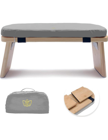 Banco de Meditación Plegable SuperRC de Bambú 12.7x33cm