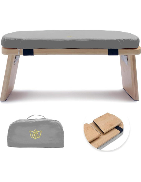 Banco de Meditación Plegable SuperRC de Bambú 12.7x33cm