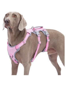 Arnés para Perros HUNTBOO Grande Rosa Reflectante Ajustable