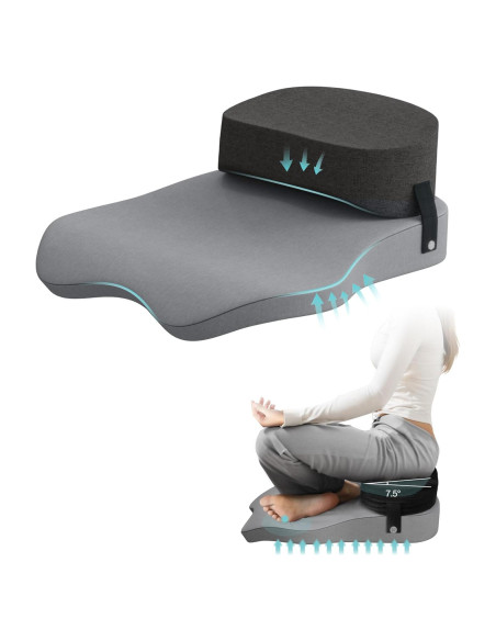 Cojín de Meditación LELEFIDO Gris 57.9x54.9cm Espuma Densa