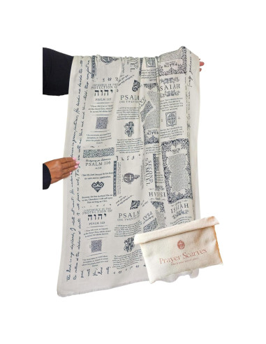 Chal de Oración Cristiano 100% Algodón 71x178 cm con Versículos