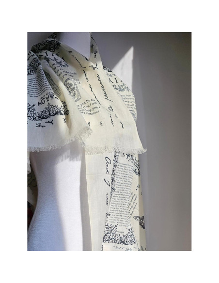 Chal de Oración Cristiano 100% Algodón 71x178 cm con Versículos