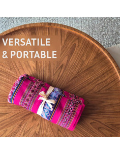 Manta Andina Genérica 178x119 cm Fucsia para Yoga y Camping 2