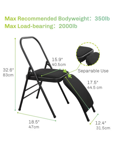 Silla de Yoga Plegable CIGOCIVI con Soporte Lumbar Negro
