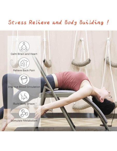 Silla de Yoga Plegable CIGOCIVI con Soporte Lumbar Negro