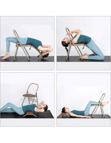 Silla de Yoga Plegable CIGOCIVI con Soporte Lumbar Negro