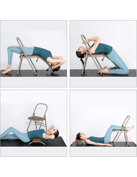 Silla de Yoga Plegable CIGOCIVI con Soporte Lumbar Negro