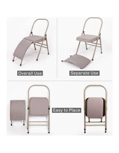 Silla de Yoga Plegable CIGOCIVI con Soporte Lumbar Negro