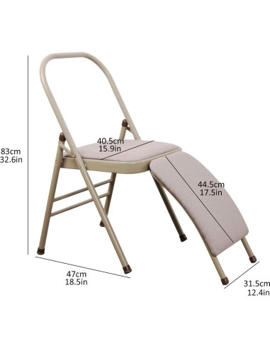 Silla de Yoga Plegable INNOLIFE con Soporte Lumbar Gris