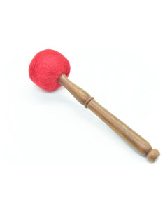 Mazo de Tazón de Canto Tibetano 23 cm con Fieltro Rojo