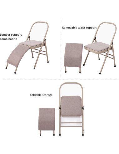 Silla de Yoga Plegable INNOLIFE con Soporte Lumbar Gris