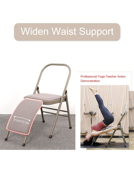 Silla de Yoga Plegable INNOLIFE con Soporte Lumbar Gris