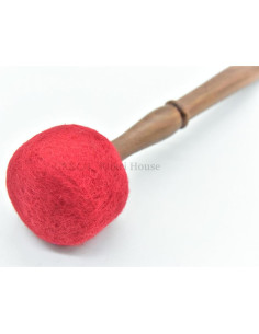 Mazo de Tazón de Canto Tibetano 23 cm con Fieltro Rojo 2