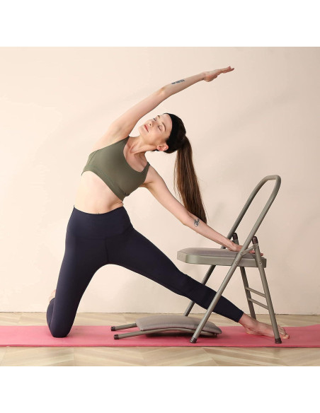 Silla de Yoga Plegable INNOLIFE con Soporte Lumbar Gris