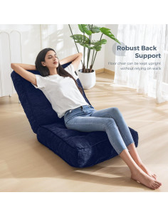 Silla de Suelo Ajustable MAXYOYO Azul Marino con Cojín Acolchado 2