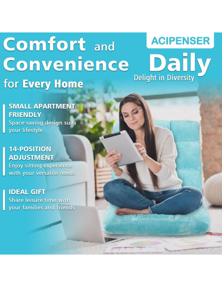 Silla de Suelo Plegable ACIPENSER Charles 14 Posiciones Azul