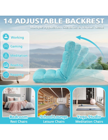 Silla de Suelo Plegable ACIPENSER Charles 14 Posiciones Azul