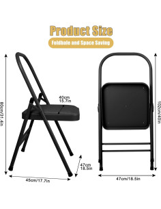 Silla de Yoga Plegable Innolife Sin Respaldo - Negro 2