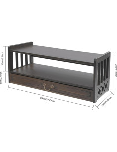 Mesa de Meditación ILWorkTLs 3 Niveles Bambú 69 cm Nogal 2