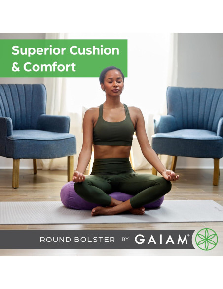 Cojín Redondo para Yoga Gaiam Negro - Soporte y Meditación