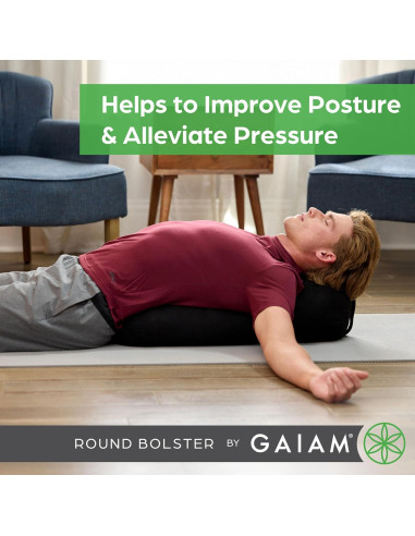 Cojín Redondo para Yoga Gaiam Negro - Soporte y Meditación