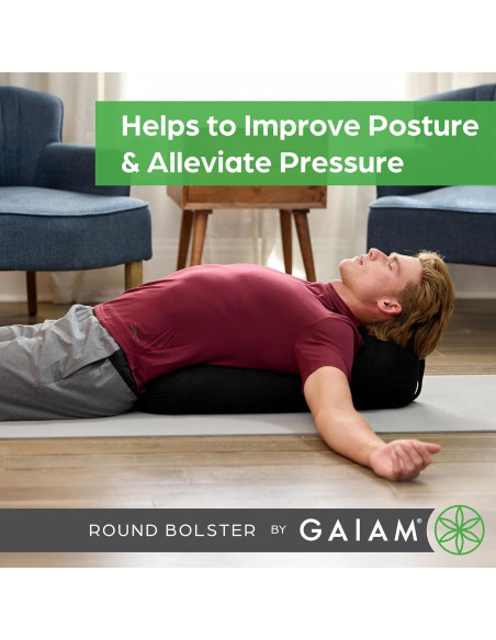 Cojín Redondo para Yoga Gaiam Negro - Soporte y Meditación