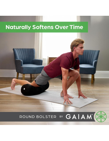 Cojín Redondo para Yoga Gaiam Negro - Soporte y Meditación