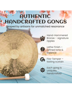 Gong Chino Hecho a Mano 35.56 cm - The Gong Shop - Bronce 2