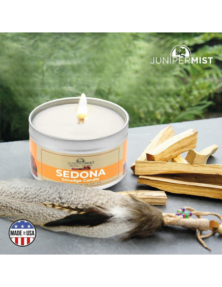 Vela de Smudge Sedona JuniperMist 170g - Cera de Soja con Salvia