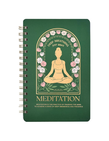 Diario de Meditación emmoolife Verde 15x21.6 cm Espiral