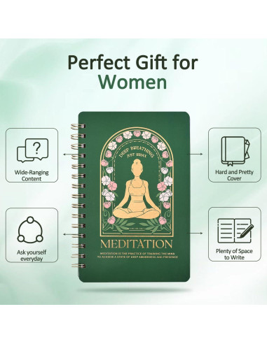 Diario de Meditación emmoolife Verde 15x21.6 cm Espiral