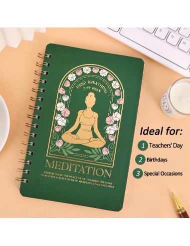 Diario de Meditación emmoolife Verde 15x21.6 cm Espiral